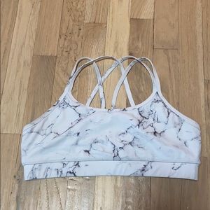 Buffbunny White Marble sports bra